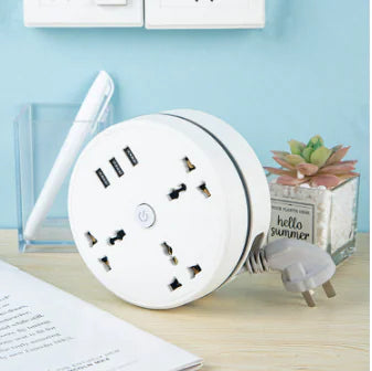 Portable Round Universal Power Strip Socket (One)