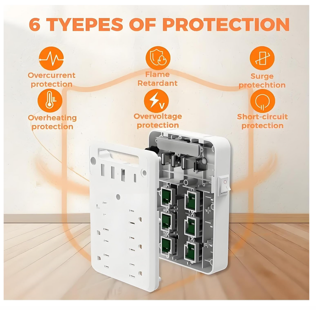 ⚡ Omnigineer Wall Outlet Extender with Shelf & Light